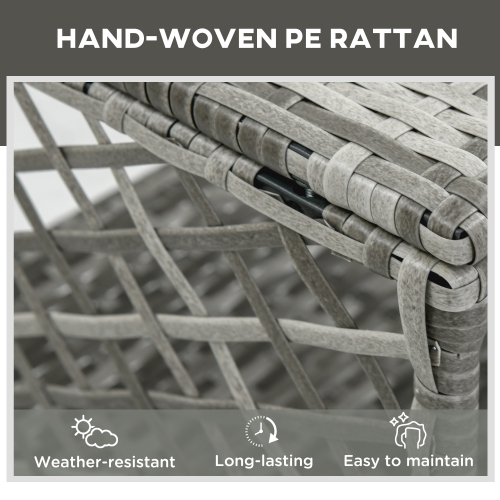 Outsunny 2 Pieces Wicker Patio Lounge Set w/ Cushions, Outdoor PE Rattan Sun Lounger Sets w/ 5-Level Reclining Chaise Chair & Two-tier Glass Top