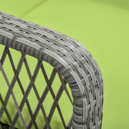 Outsunny 2 Pieces Wicker Patio Lounge Set w/ Cushions, Outdoor PE Rattan Sun Lounger Sets w/ 5-Level Reclining Chaise Chair & Two-tier Glass Top