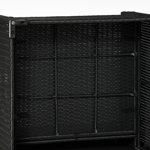 Outsunny 4 Pieces Wicker Patio Furniture Set with Thick Cushions, Outdoor PE Rattan Conversation Sofa Set with Glass Top Table & Extra Wide Seat, Sky