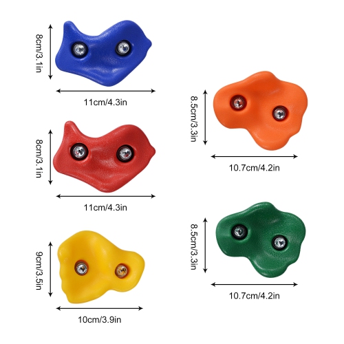 25pcs Rock Climbing Holds for Kids, Indoor Outdoor playground DIYs, residential swingset Wall Climbing Kit with 4 Handles- LIVINGbasics®