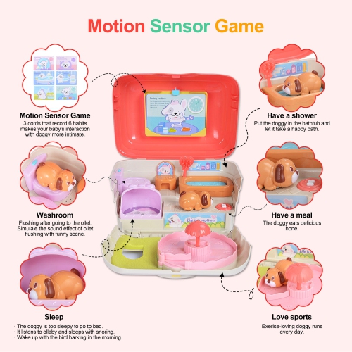 Musical Pet Dog House Toy Set for Kids, ToddlerPretend Play Interactive Pet Toys