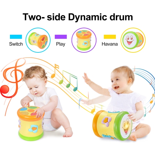 Tambour musical éducatif roulant pour bébé de LIVINGBasics avec lumière colorée