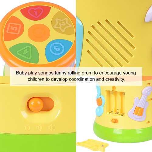 Tambour musical éducatif roulant pour bébé de LIVINGBasics avec lumière colorée