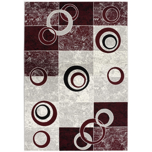 RUG BRANCH  Shiki Contemporary Abstract Red/grey Indoor Area Rug
