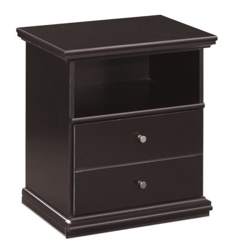 BOWERY HILL  1 Drawer Wood Nightstand In Black