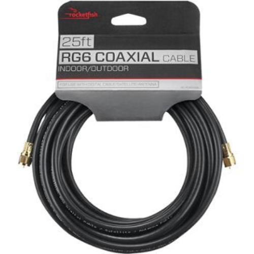 ROCKETFISH  - Rf-Rg625Bk 25Ft/7.6M Rg6 Coaxial Cable Indoor/outdoor