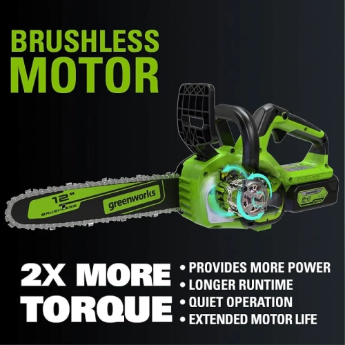 Greenworks 24V 12-inch Brushless Chainsaw, Tool Only