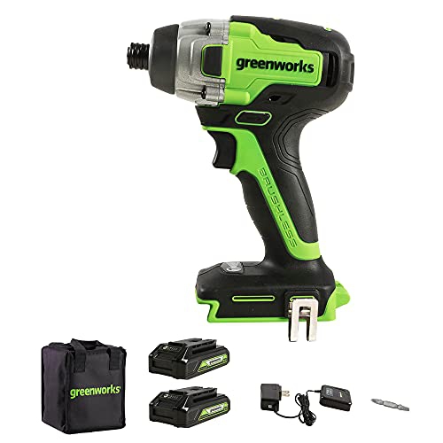 Greenworks 24V Brushless Impact Driver, Batteries and Charger Included ID24L1520