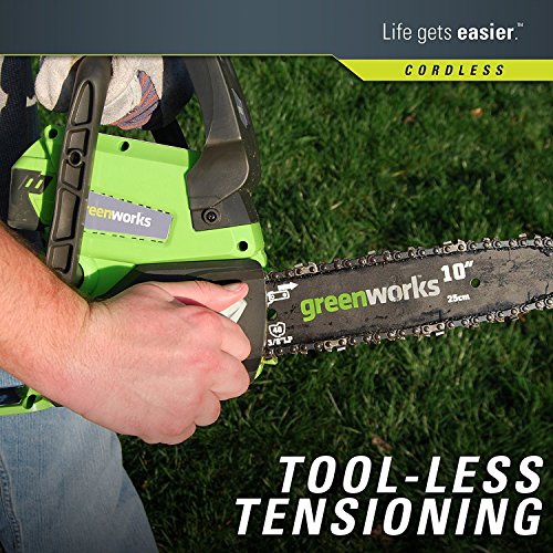 Greenworks 2000102 24V 10-Inch Cordless Chainsaw, Battery and Charger Not Included