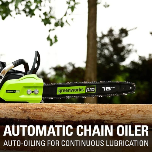 Greenworks PRO 80V 18-Inch Cordless Chainsaw, 2.0 AH Battery Included