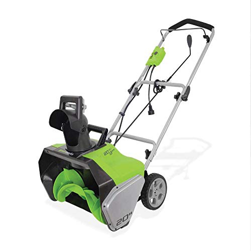 Greenworks 13 Amp 20-Inch Corded Snow Thrower with 180° Rotating Chute