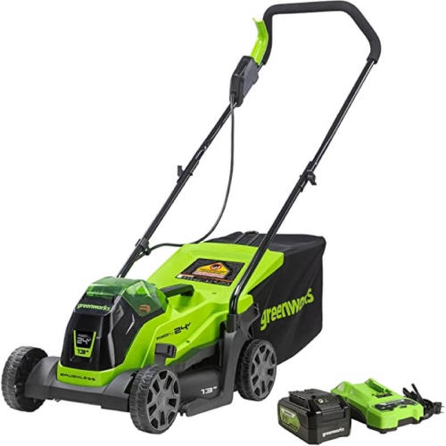 Greenworks 24V 4.0AH 13" Brushless Mower, 4.0Ah Battery and Charger Included