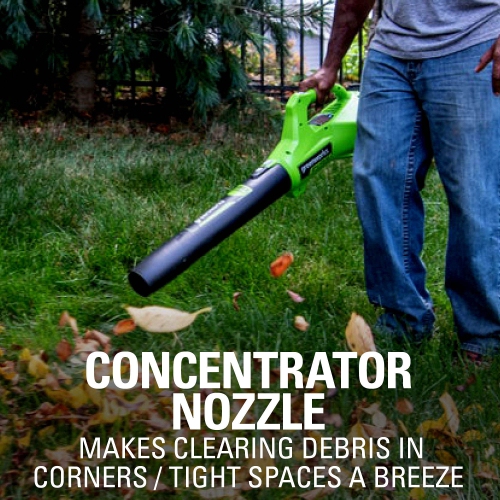 Greenworks 24V Axial Blower 90 MPH - 320 CFM, 2.0Ah USB Battery and Charger Included