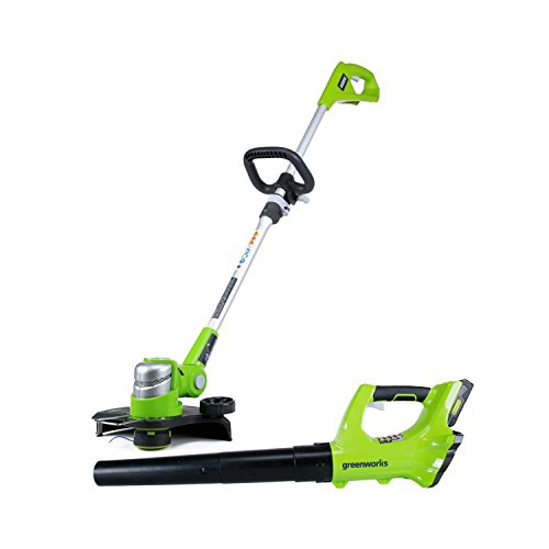 Greenworks 24V Cordless String Trimmer and Blower Combo Pack, 2Ah Battery and Charger Included STBA24B210