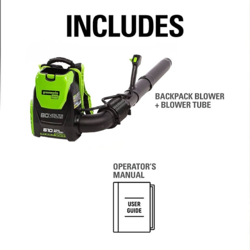 Greenworks PRO 80V 180 MPH - 610 CFM Brushless Axial Backpack Blower, Tool Only - BPB80L00
