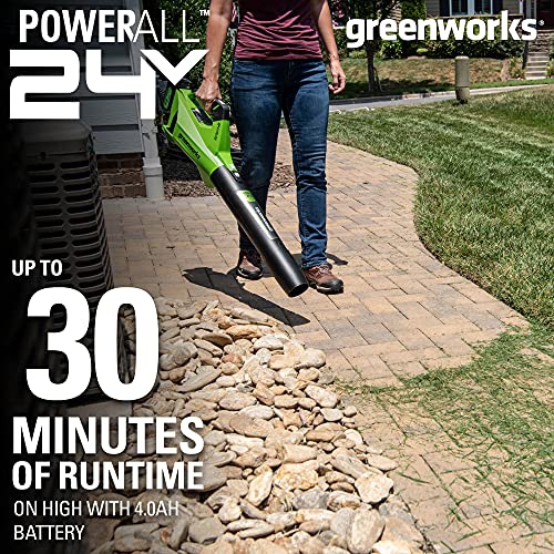 Greenworks 24V Brushless Axial Blower, 4Ah USB Battery and Charger Included