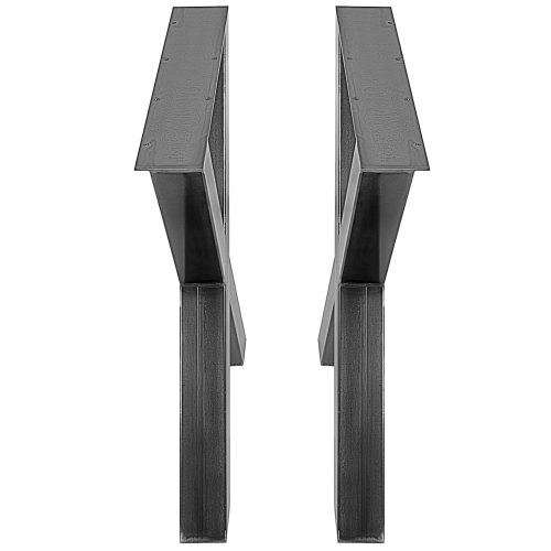 Set of 2 AnthroDesk Carbon Steel Metal Table Legs. for Dining Room, Patio, Coffee Table, Office, Home Office with Matte Black Powder Coating