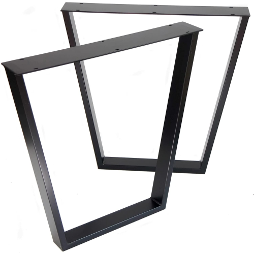 Set of 2 AnthroDesk Carbon Steel Metal Table Legs. for Dining Room, Patio, Coffee Table, Office, Home Office with Matte Black Powder Coating