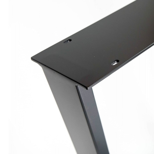 Set of 2 AnthroDesk Carbon Steel Metal Table Legs. for Dining Room, Patio, Coffee Table, Office, Home Office with Matte Black Powder Coating