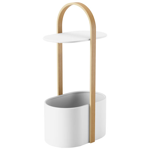 Bellwood Modern Oval End Table - White/Natural