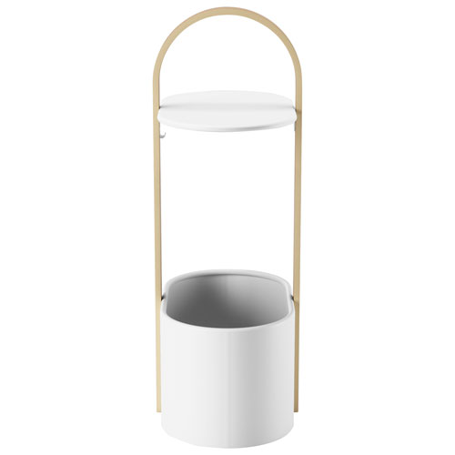 Bellwood Modern Oval End Table - White/Natural