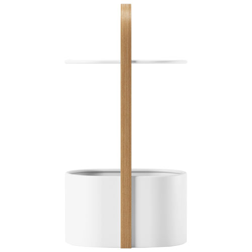 Bellwood Modern Oval End Table - White/Natural