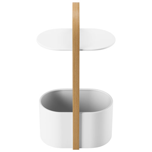 Bellwood Modern Oval End Table - White/Natural
