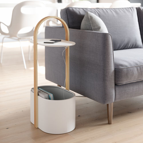 Bellwood Modern Oval End Table - White/Natural
