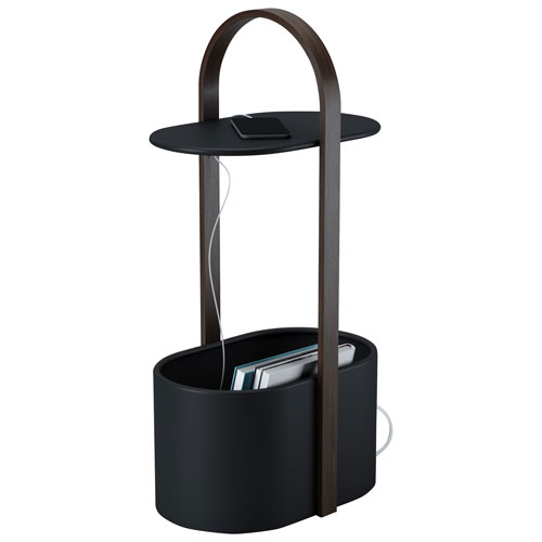 Bellwood Modern Oval End Table - Black/Walnut