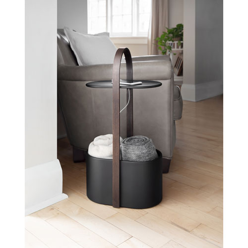 Bellwood Modern Oval End Table - Black/Walnut