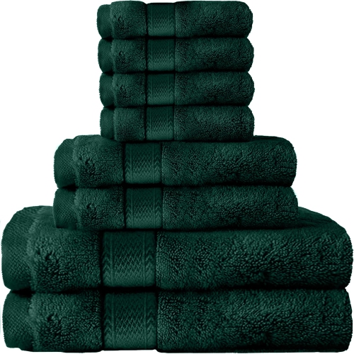 CANADIAN LINEN  Dark Economy Bathroom Towel Set, 8 Pack, 2 Piece 26”X52” 500 Gsm Bath Towels 2 Piece Hand Towels 16X27, 4 Piece Wash Cloths