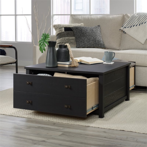 Pemberly Row 2 Drawer Wooden Storage Coffee Table in Raven Oak