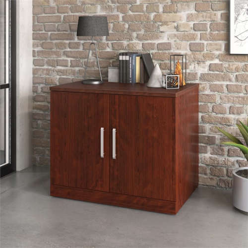 Pemberly Row 36" Engineered Wood Storage Cabinet With Doors in Classic Cherry