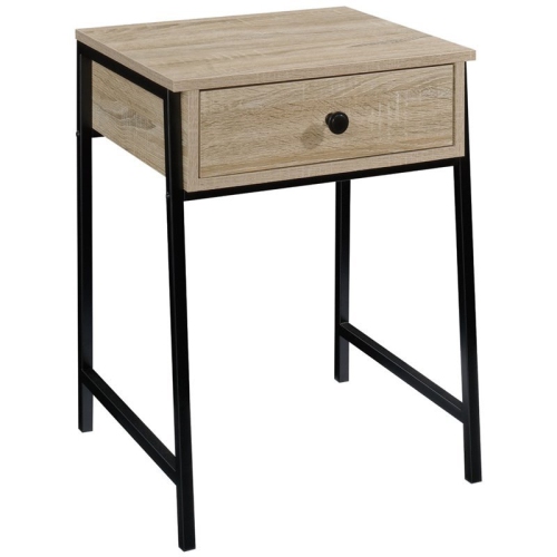 Pemberly Row Mid-Century 1 Drawer Wooden Nightstand in Charter Oak