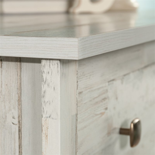 Pemberly Row Contemporary 4 Drawer Wooden Chest in White Plank