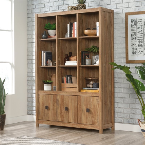 Pemberly Row Engineered Wood 9-Cubby Bookcase in Sindoori Mango
