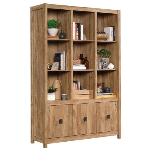 Pemberly Row Engineered Wood 9-Cubby Bookcase in Sindoori Mango