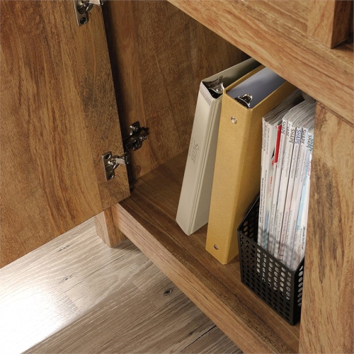 Pemberly Row Engineered Wood 9-Cubby Bookcase in Sindoori Mango