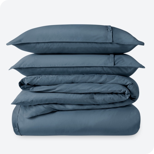 BARE HOME  100% Organic Cotton Duvet Cover Set - Crisp Percale Weave - Lightweight & Breathable Bering Sea, Twin/twin Xl