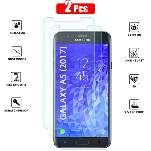 XCRS Tempered Glass for Samsung Galaxy A5 Screen HD Film 9H Anti-Scratch-Case Friendly, Bubble Free Perfect Fit, Haptic Touch Accurate Screen Protect