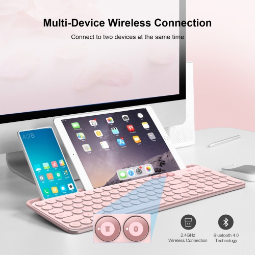 XIAOMI MIIIW K02 Dual-Mode Wireless Bluetooth Universal Keyboard, Scissor Switch, 102-Key, Sakura Pink