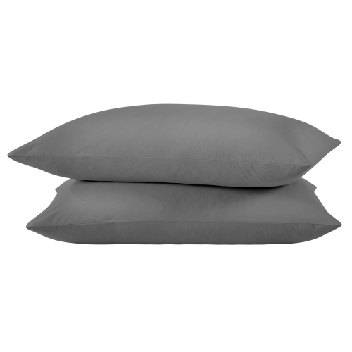 Bare Home 100% Organic Cotton Pillowcase Set - Crisp Percale Weave - Lightweight & Breathable - Set of 2