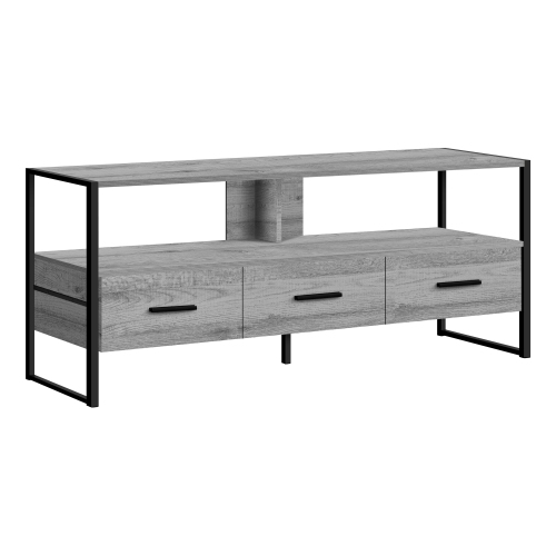 Monarch Specialties I 2617 TV Stand 48"L Grey Black Metal
