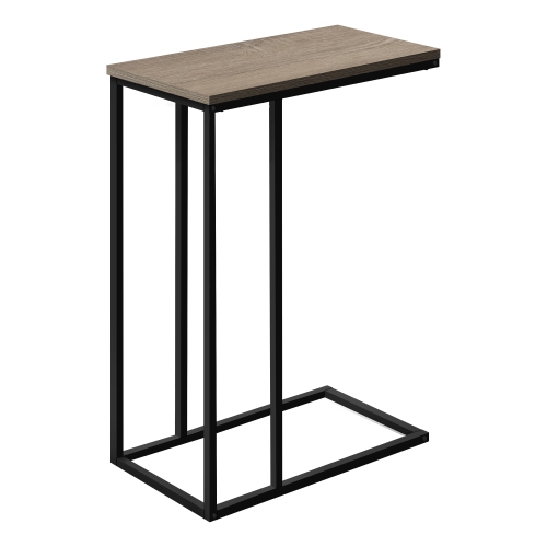 Monarch Specialties I 3766 Accent Table 25"H Dark Taupe Black Metal