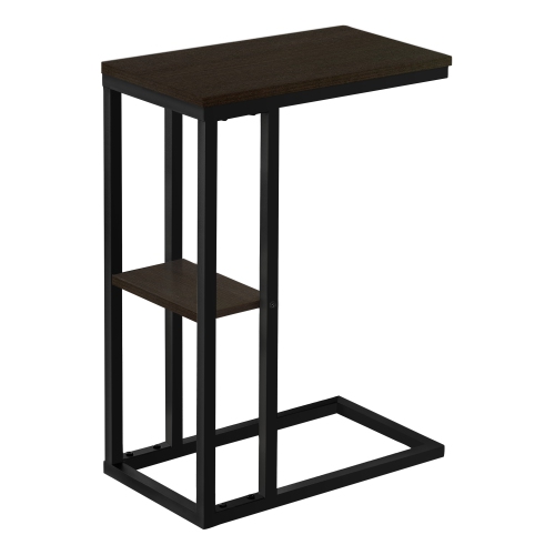 Monarch Specialties I 3670 Accent Table 25"H Espresso Black Metal