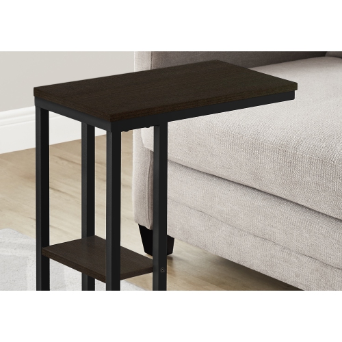 Monarch Specialties I 3670 Accent Table 25"H Espresso Black Metal