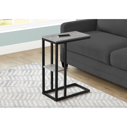 MONARCH SPECIALTIES  I 3671 Accent Table 25"h Grey Metal In Black