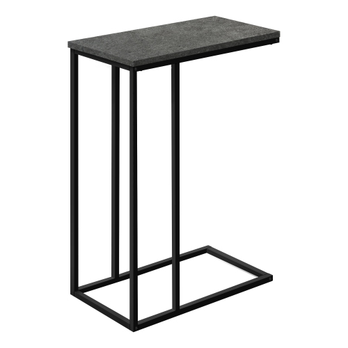 Monarch Specialties I 3765 Table D'appoint 25"H Fausse Pierre Grise Métal Noir