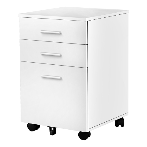 Monarch Specialties I 7780 Filing Cabinet 3 Drawer White On Castors