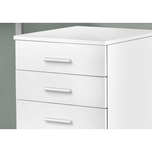 Monarch Specialties I 7780 Filing Cabinet 3 Drawer White On Castors
